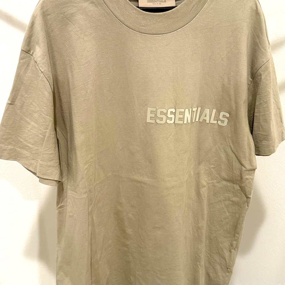 Essentials Fear of God short sleeve t-shirt. Tan, size L.